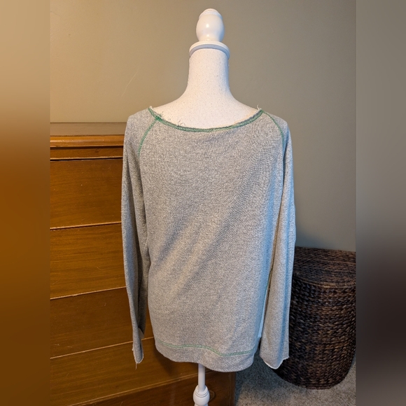 GREEN BAY PACKER Wms Metallic Green Logo Sweatshirt Raw Edges XL - Picture 4 of 13